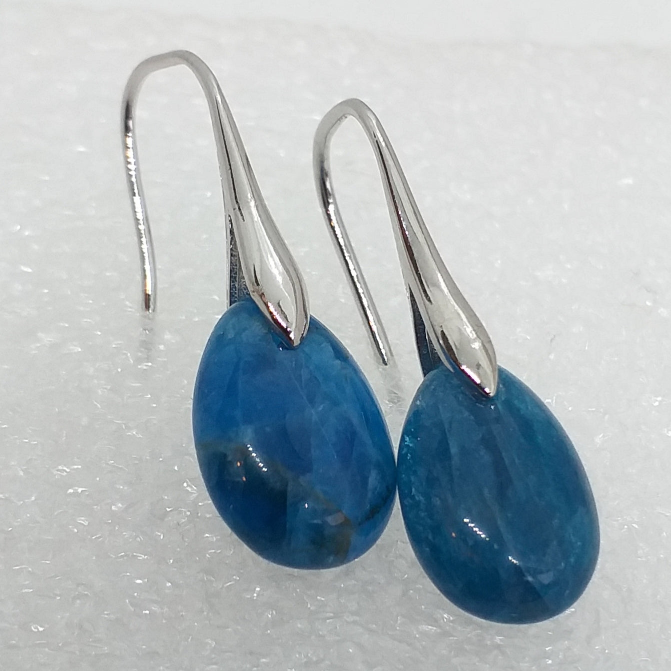 blauer APATIT Ohrringe 925 Sterling Silber rhodiniert Ohrhänger