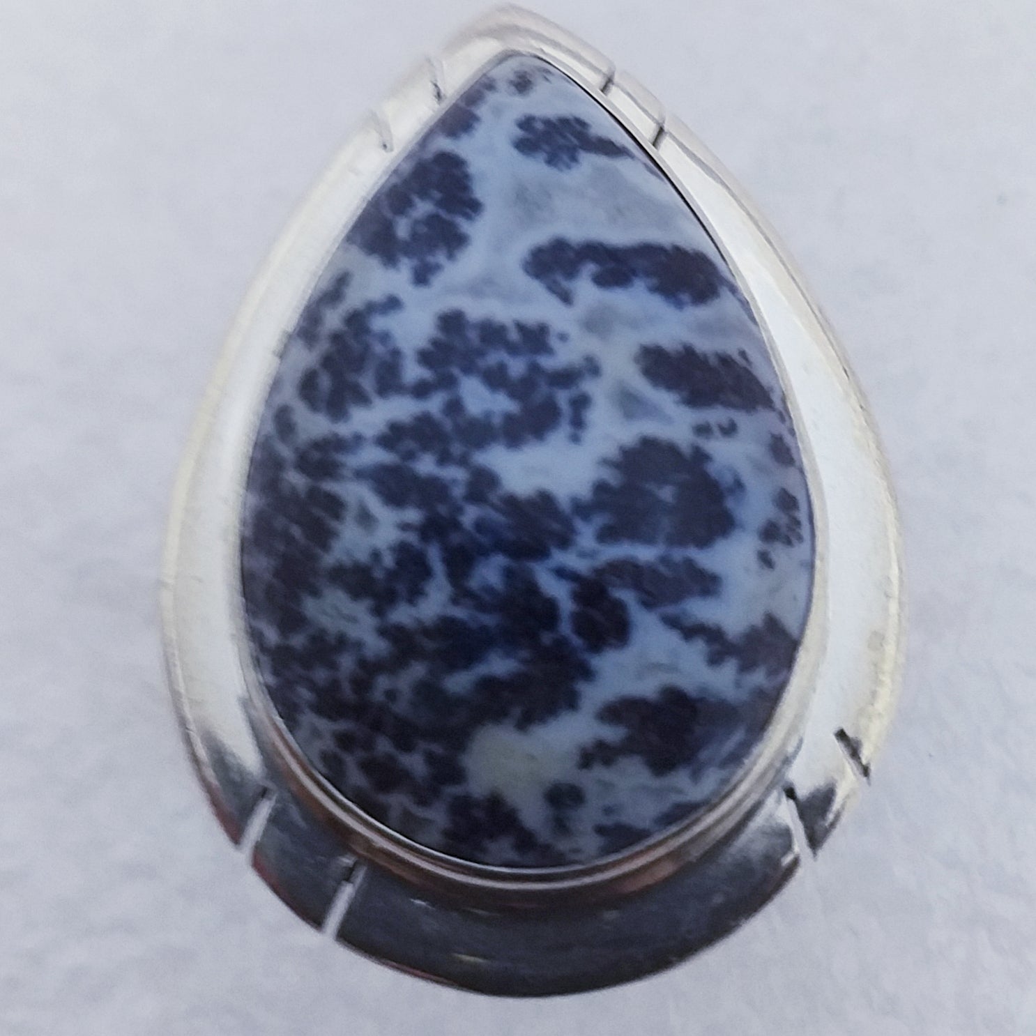 DENDRITENACHAT RING Medicine Bow Gr.19,5 925 Sterling Silber Dendriten Achat