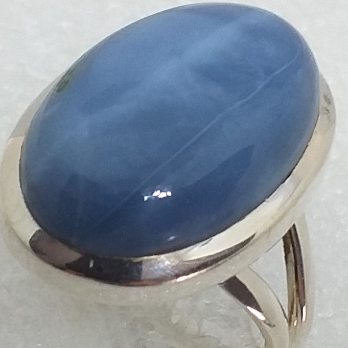 blauer OREGON OPAL Ring Gr.19 925 Sterling Silber Opal blau