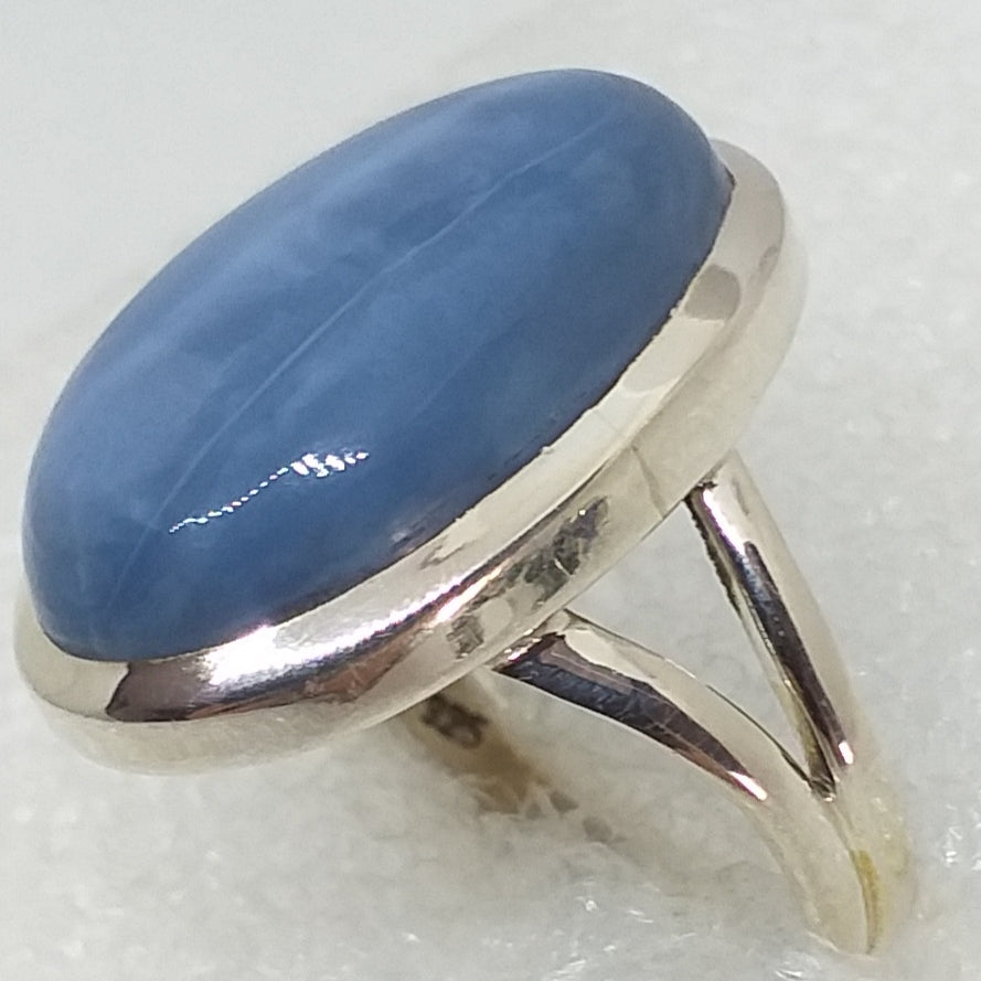 blauer OREGON OPAL Ring Gr.19 925 Sterling Silber Opal blau