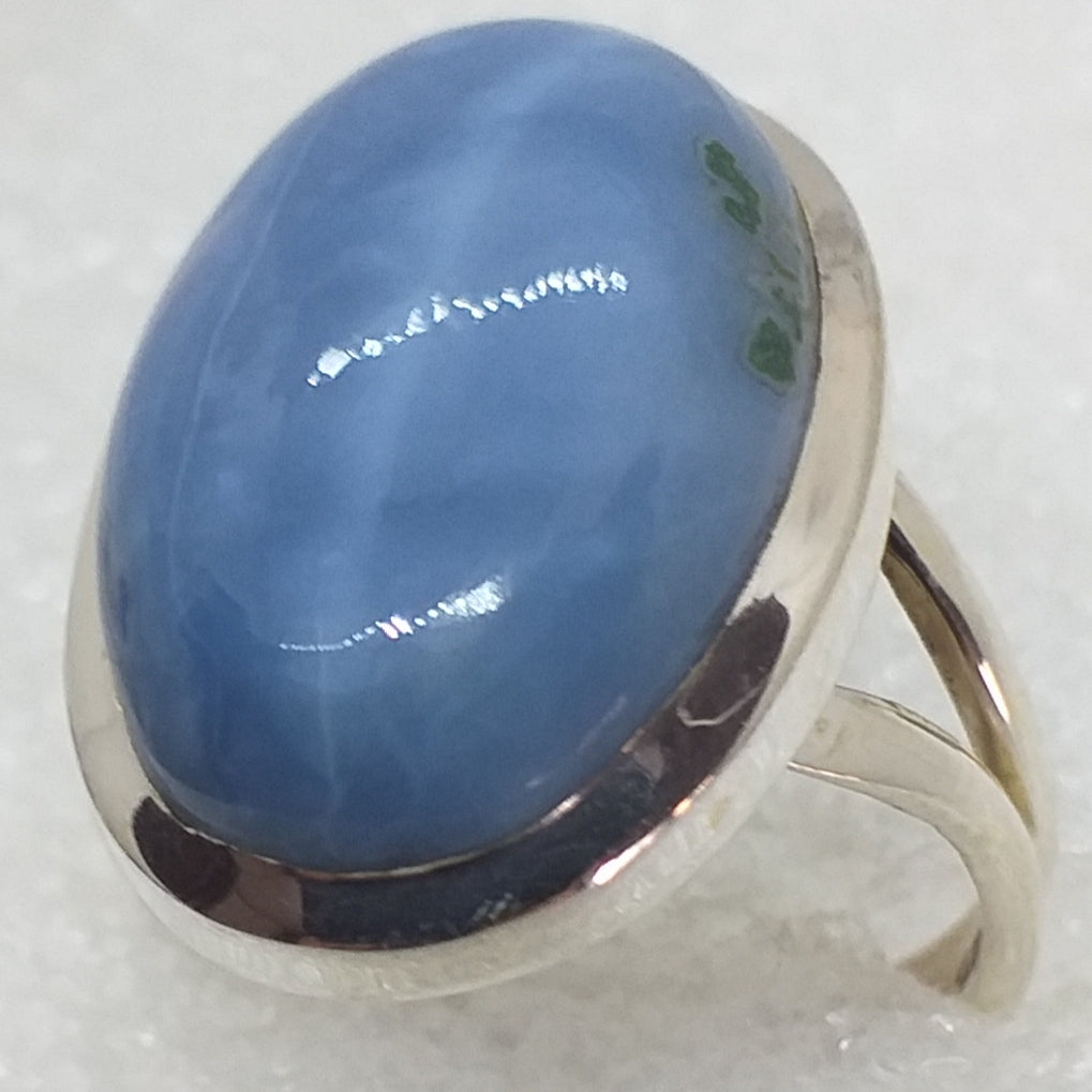 blauer OREGON OPAL Ring Gr.19 925 Sterling Silber Opal blau