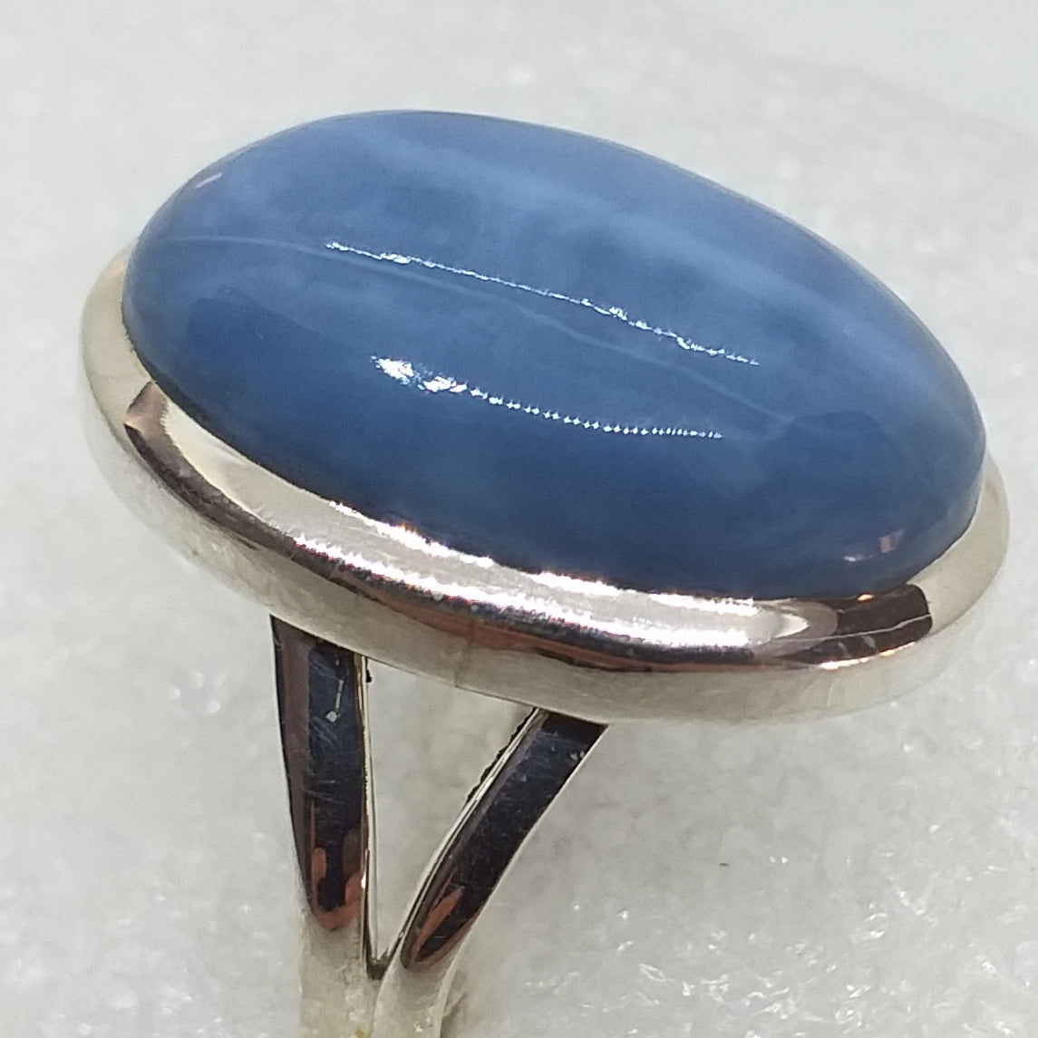 blauer OREGON OPAL Ring Gr.19 925 Sterling Silber Opal blau