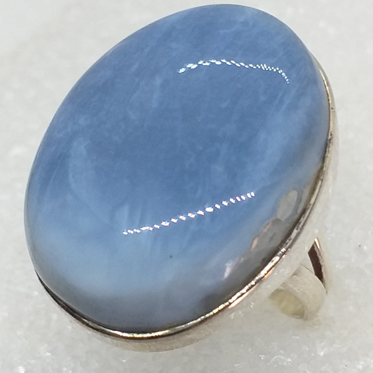 blauer OREGON OPAL Ring Gr. 18,5 925 Sterling Silber Opal blau  riesig