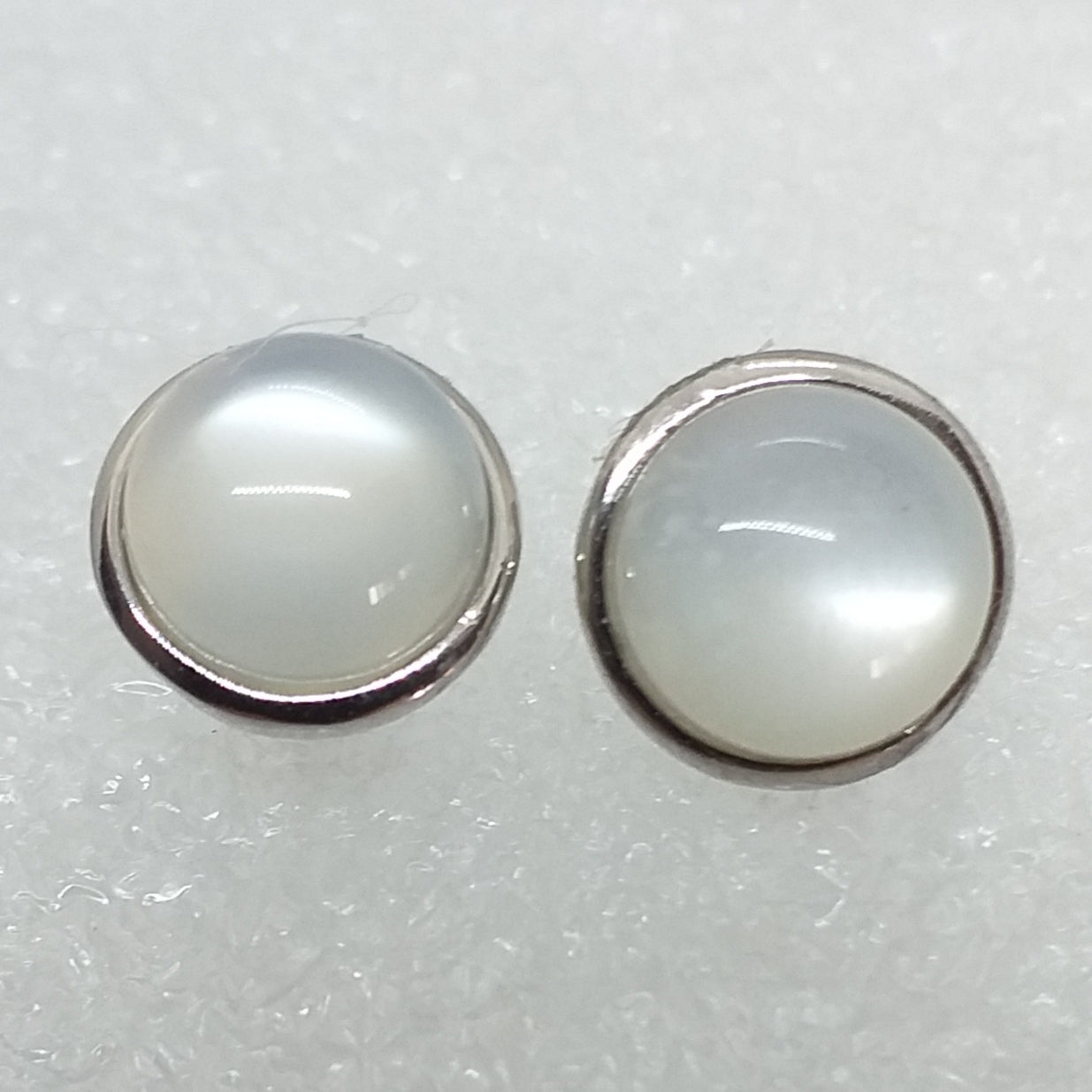 ECHTER weißer MONDSTEIN Ohrringe Ohrstecker 925 Sterling Silber SRI LANKA