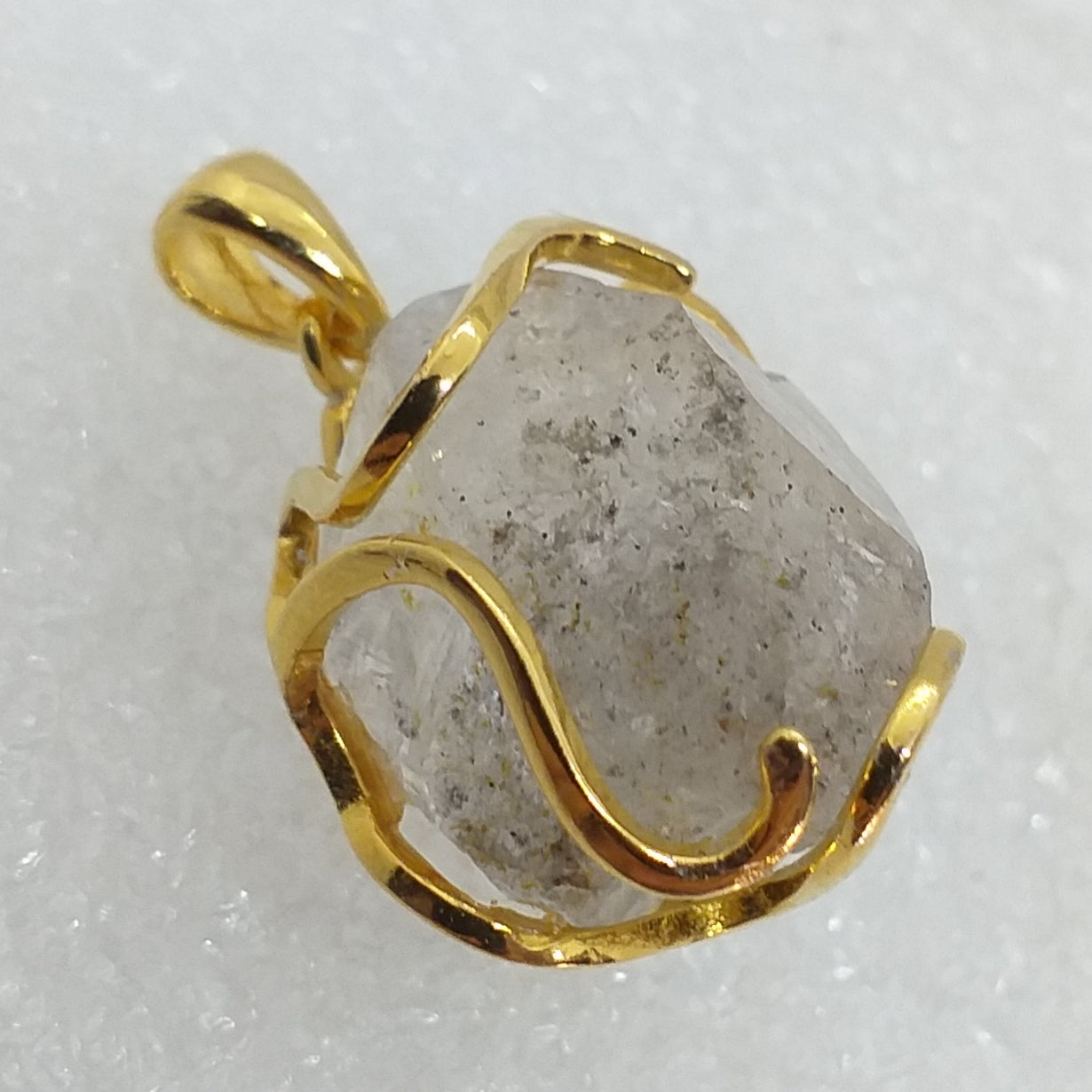 HERKIMER DIAMANT Anhänger 925 Sterling Silber gold