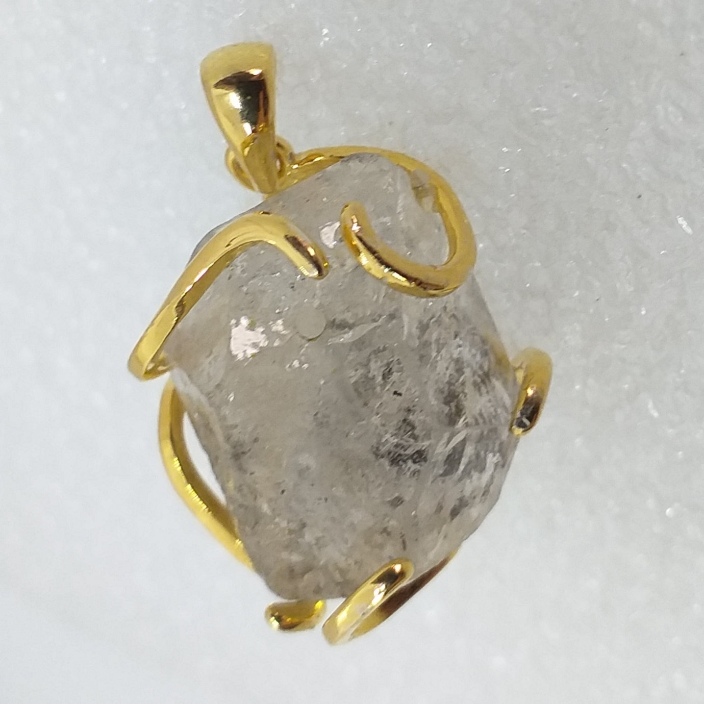 HERKIMER DIAMANT Anhänger 925 Sterling Silber gold