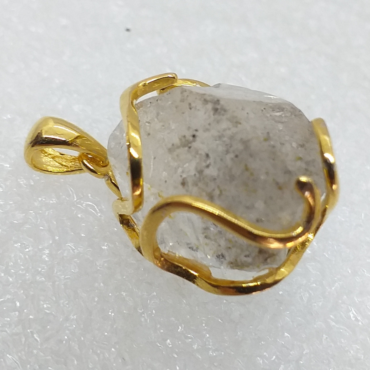 HERKIMER DIAMANT Anhänger 925 Sterling Silber gold