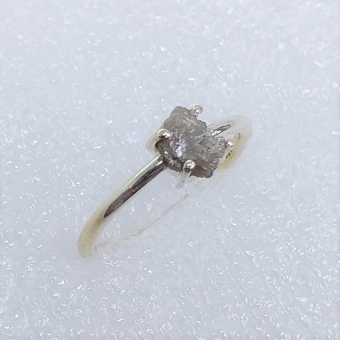 echter DIAMANT Rohdiamant Ring Gr. 17 925 Silber