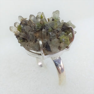 EPIDOT Rohstein Ring Gr. 17 925 Silber
