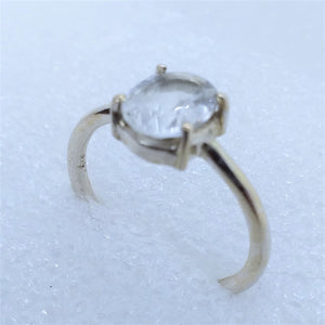 echter BERGKRISTALL facettiert Ring Gr. 18 925 Sterling Silber