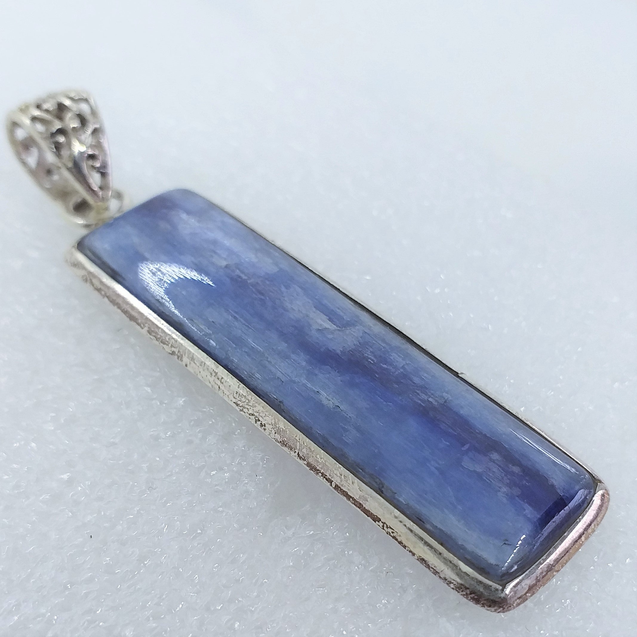 KYANIT blau Anhänger eckig 925 Sterling Silber