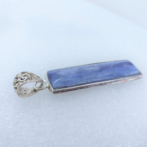 KYANIT blau Anhänger eckig 925 Sterling Silber