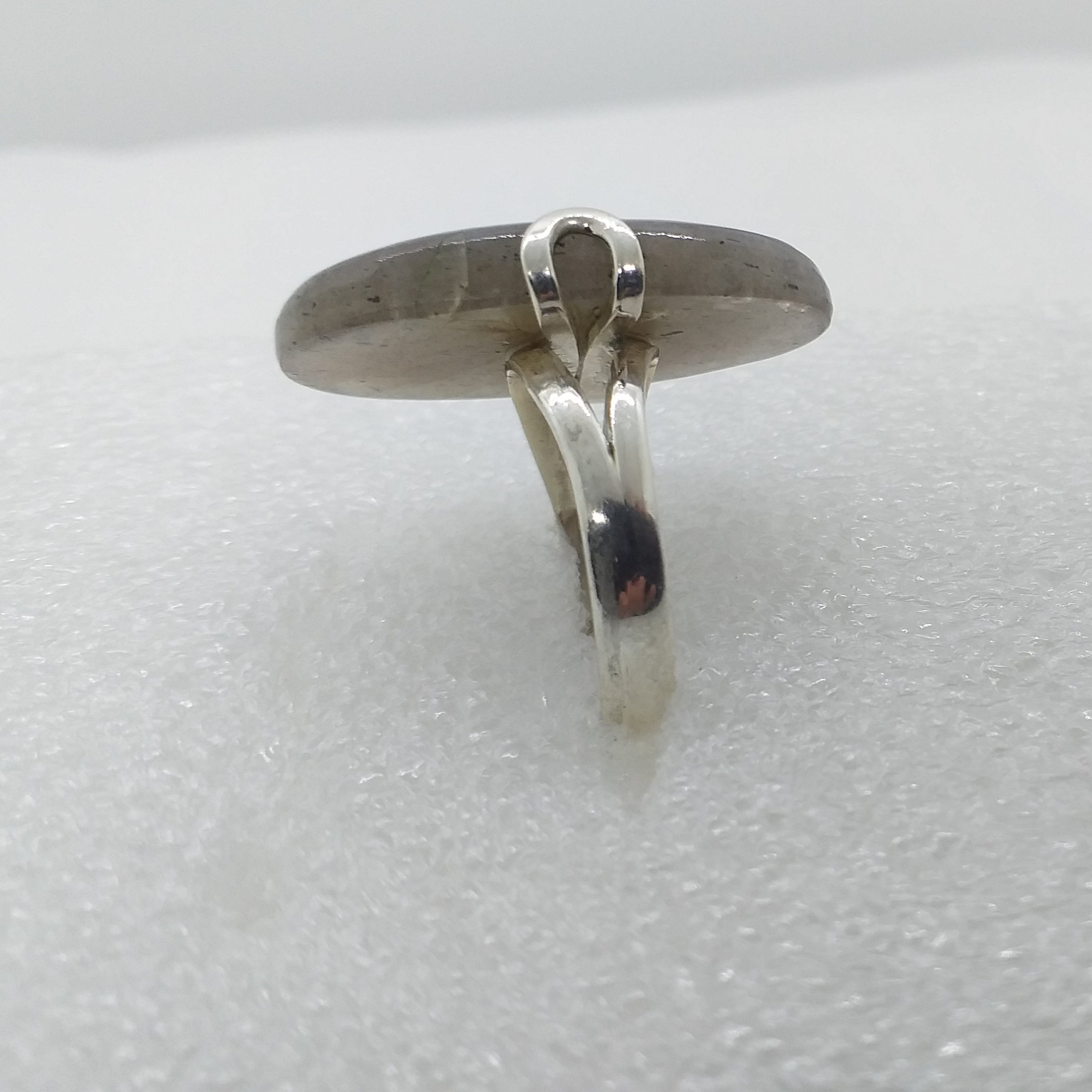 echter Natur LABRADORIT Ring Gr. 17 925 Silber 27mm