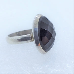 schwarzer ONYX facettiert Ring Gr. 17,2 925 Silber