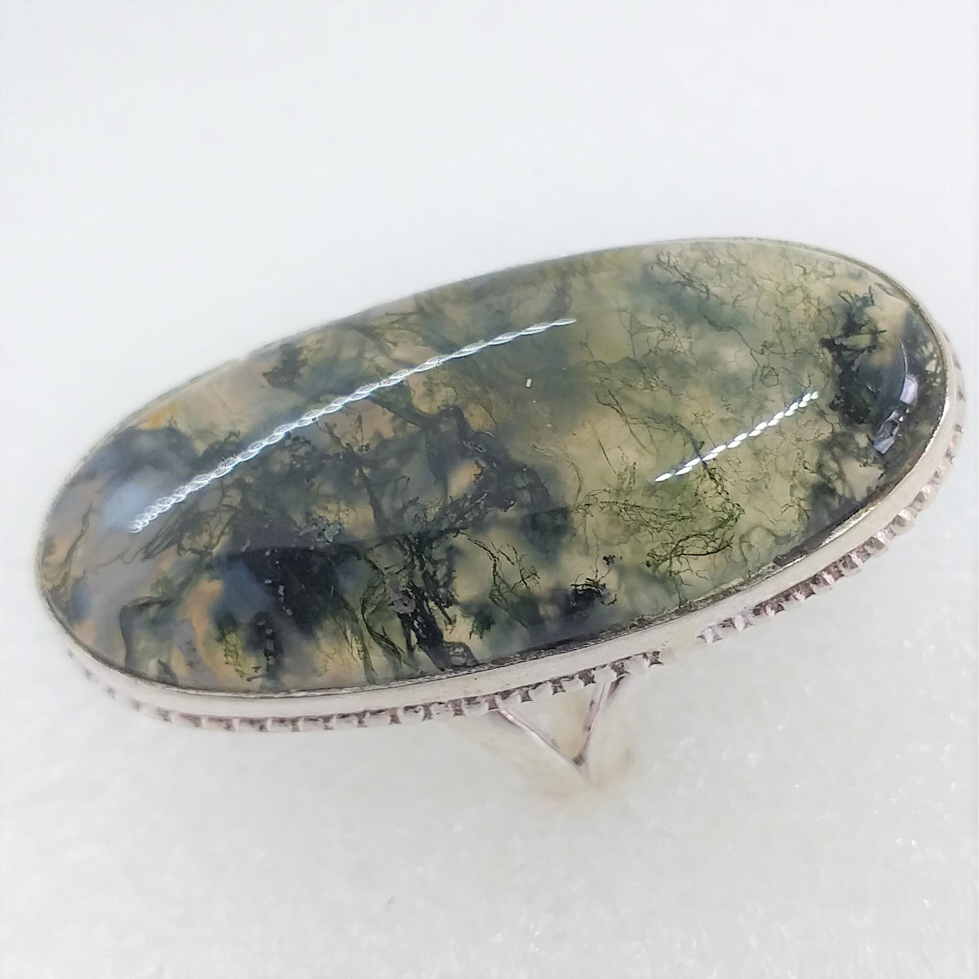 MOOSCHALCEDON Ring Gr. 17 925 Sterling Silber