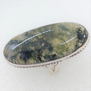 MOOSCHALCEDON Ring Gr. 17 925 Sterling Silber