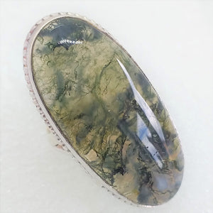 MOOSCHALCEDON Ring Gr. 17 925 Sterling Silber