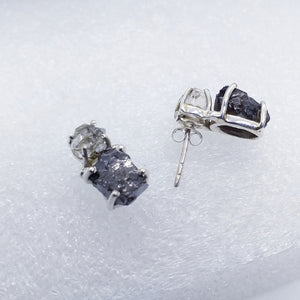 EDEL SCHUNGIT Herkimer Diamant Ohrringe 925 Silber