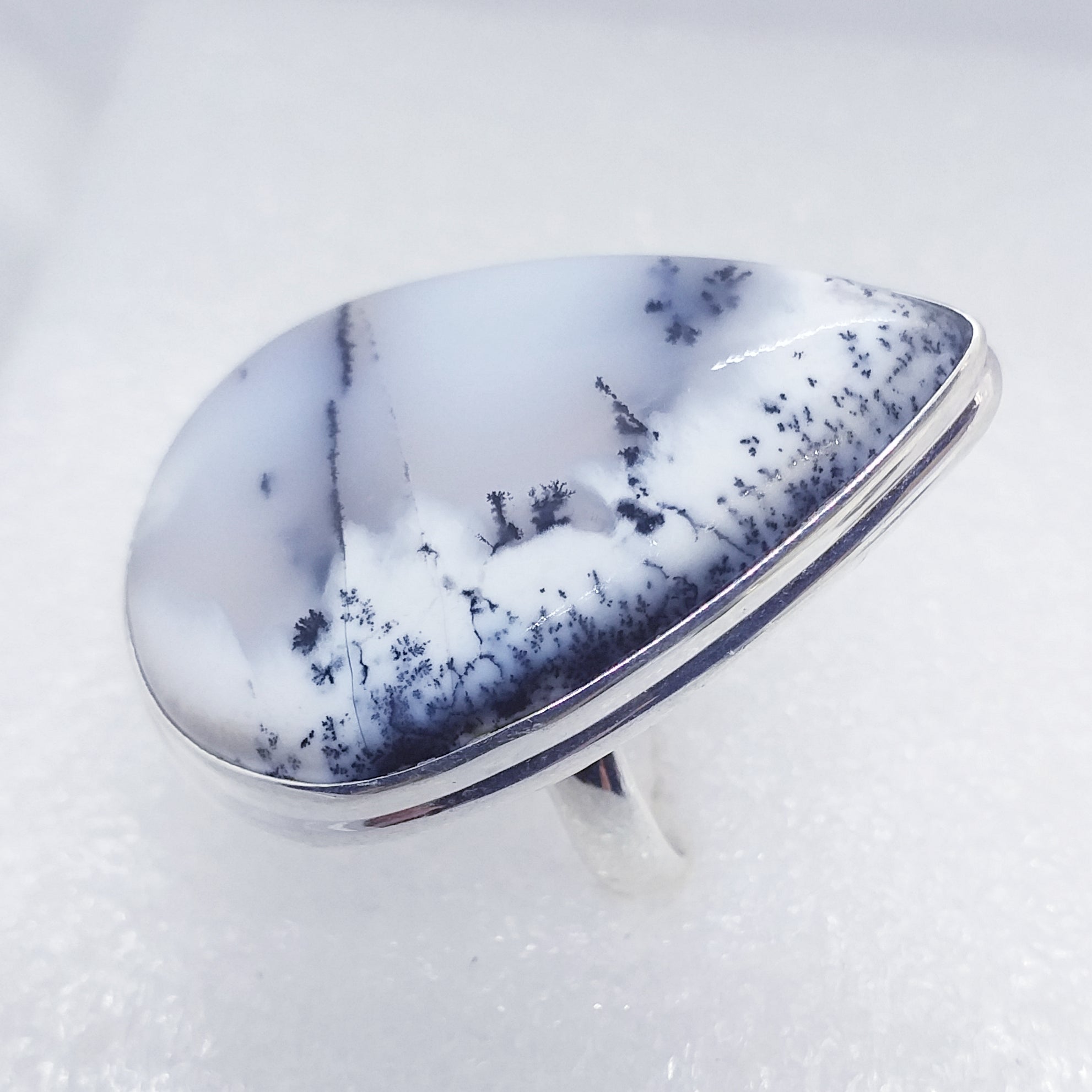 MERLINIT Dendritenopal Ring RIESIG 38x28 mm Gr. 19 925 Silber