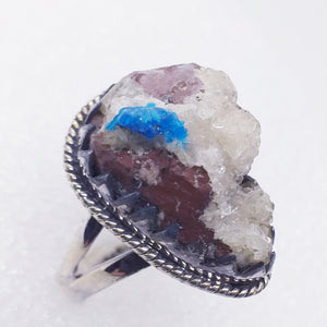 RARITÄT echter Natur CAVANSIT Kristall Ring  Gr. 17  925 Silber