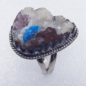 RARITÄT echter Natur CAVANSIT Kristall Ring  Gr. 17  925 Silber
