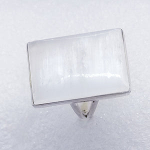 SELENIT Ring Gr. 19 925 Silber eckig