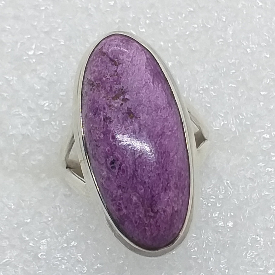 STICHTIT in SERPENTIN Ring oval Gr. 16 925 Silber