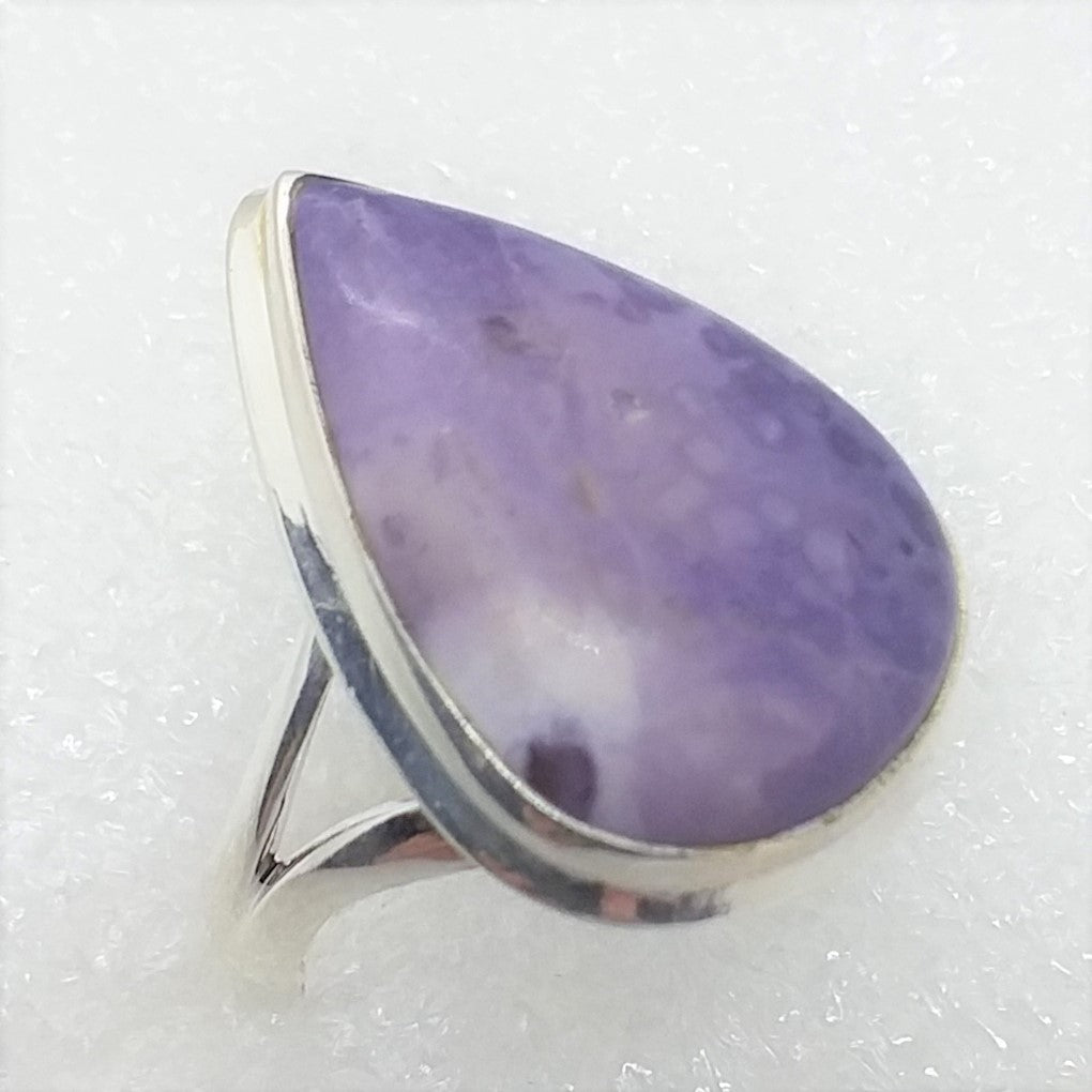 FLUORITOPAL Ring Tropfen Gr. 18 925 Silber Fluorit Opal Tiffany Stein