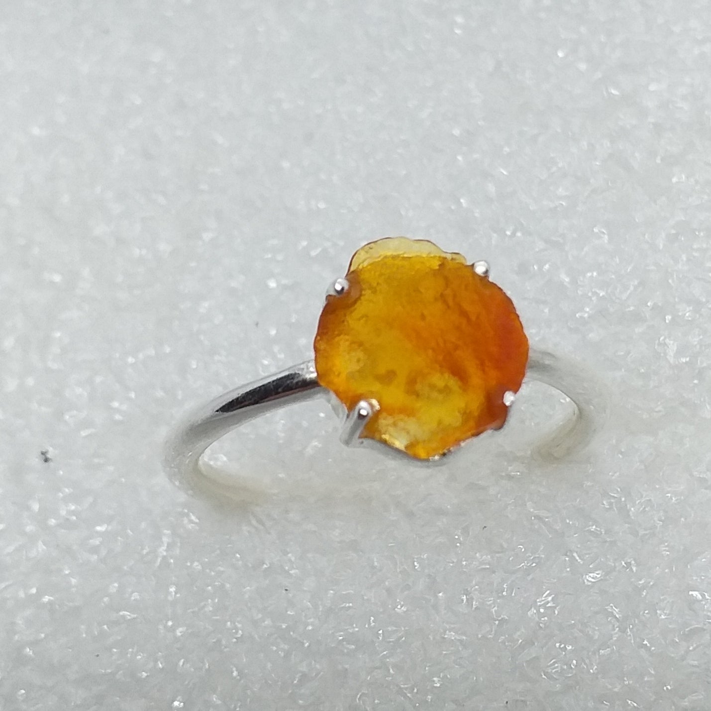 echter Natur Feueropal Opal Ring Gr. 18 925 Silber Rohstein