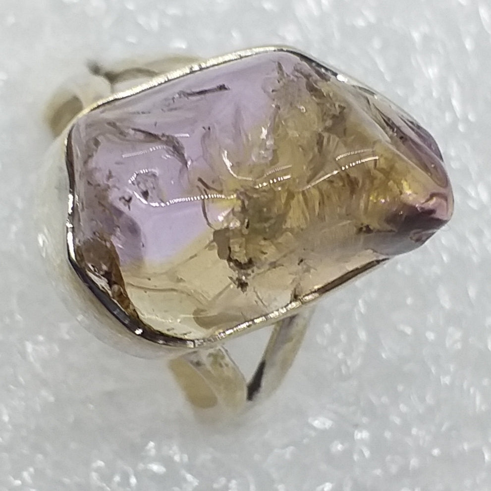 AMETRIN  Ring Gr. 18 925 Silber Rohstein
