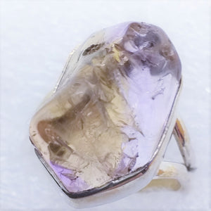 AMETRIN  Ring Gr. 18 925 Silber Rohstein