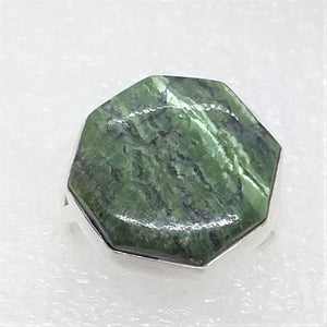 RARITÄT Ring echter Natur grüner OPAL Katzenauge Gr. 19,5 925 Silber