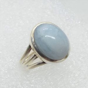 blauer OREGON OPAL Ring Gr. 18 925 Silber oval