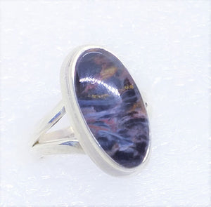 blauer PIETERSIT  Ring  Gr. 16 25 Silber