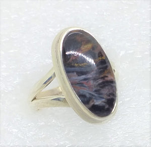 blauer PIETERSIT  Ring  Gr. 16 25 Silber