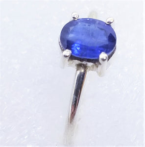 KYANIT blau facettiert Ring Gr. 19 925 Sterling Silber