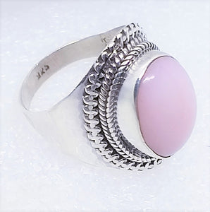 PINK OPAL ANDENOPAL Ring Gr. 17,5 925 Silber