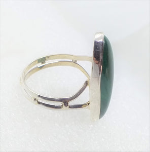 MALACHIT Ring  Gr. 19 925 Silber