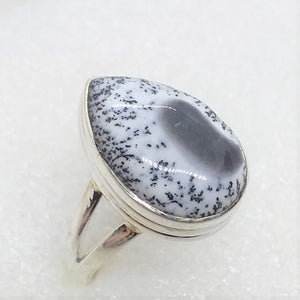 MERLINIT Dendritenopal Ring Gr. 19 925 Silber