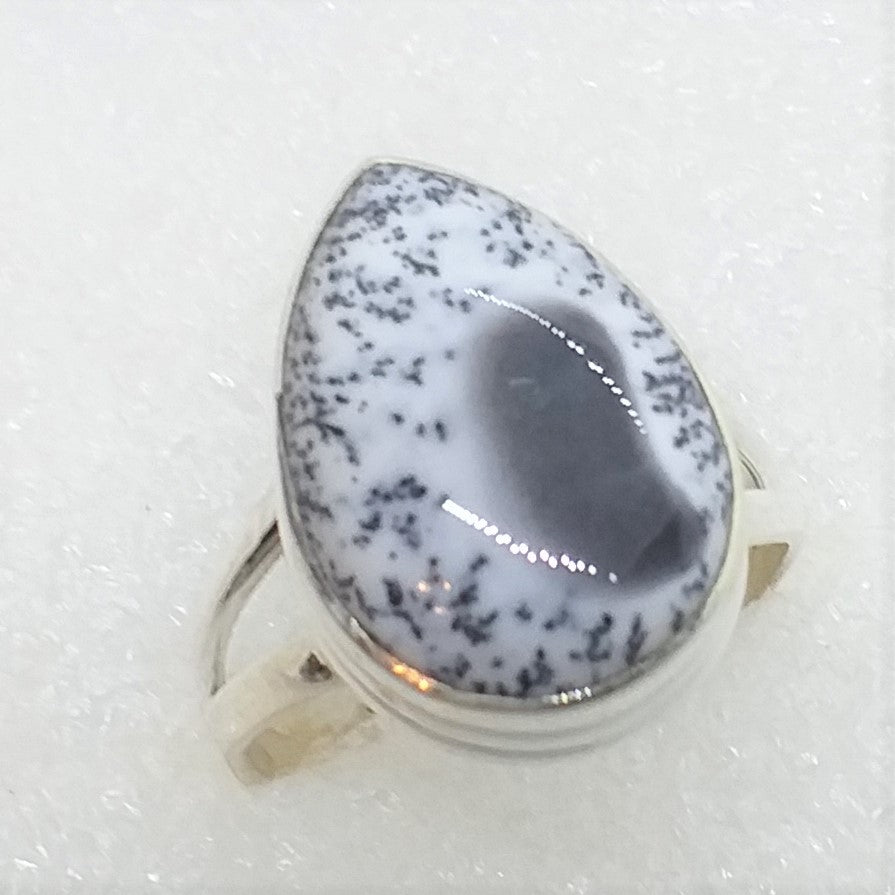 MERLINIT Dendritenopal Ring Gr. 19 925 Silber