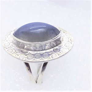 LABRADORIT Ring Gr. 16 925 Silber 24mm