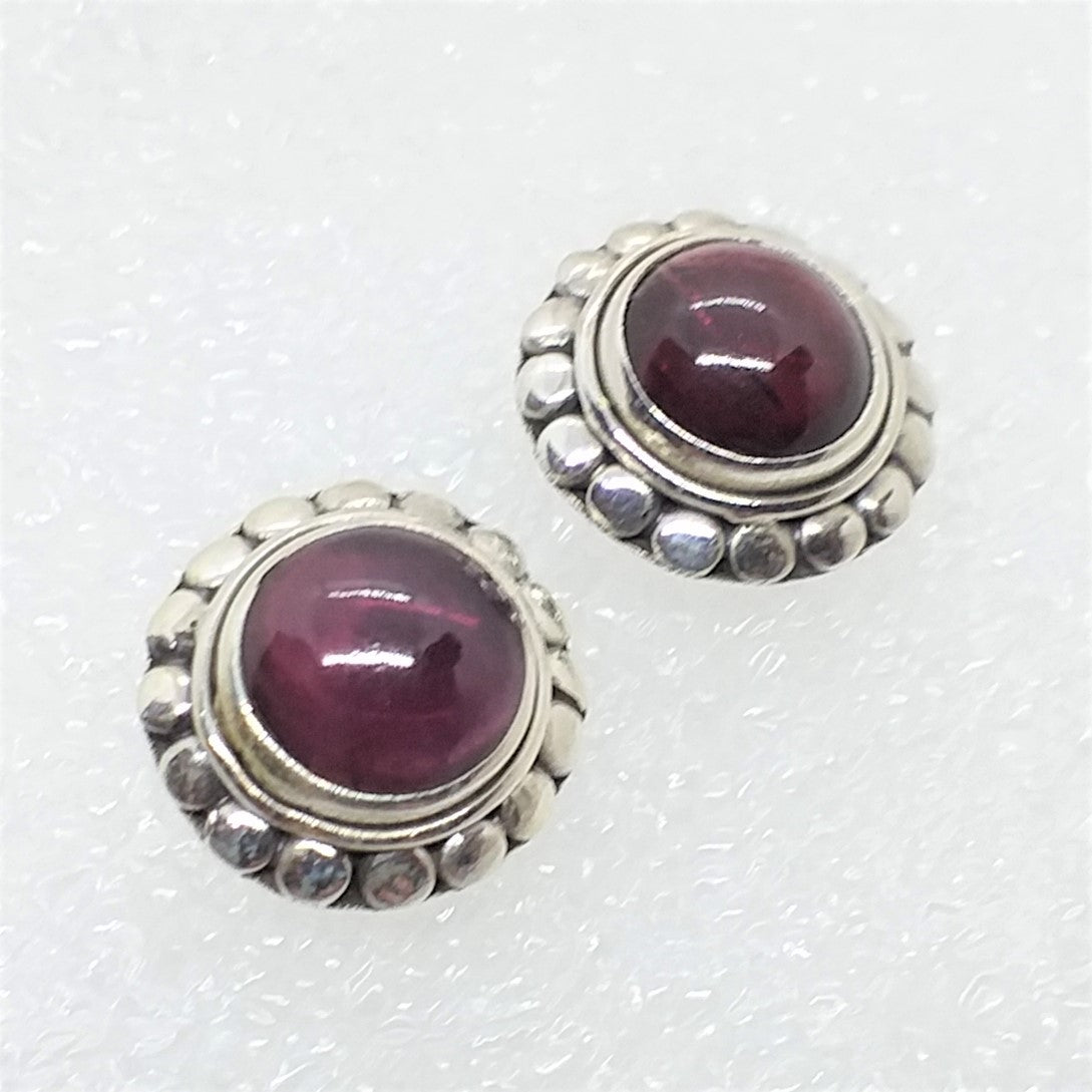 GRANAT Ohrringe Ohrstecker 925 Sterling Silber