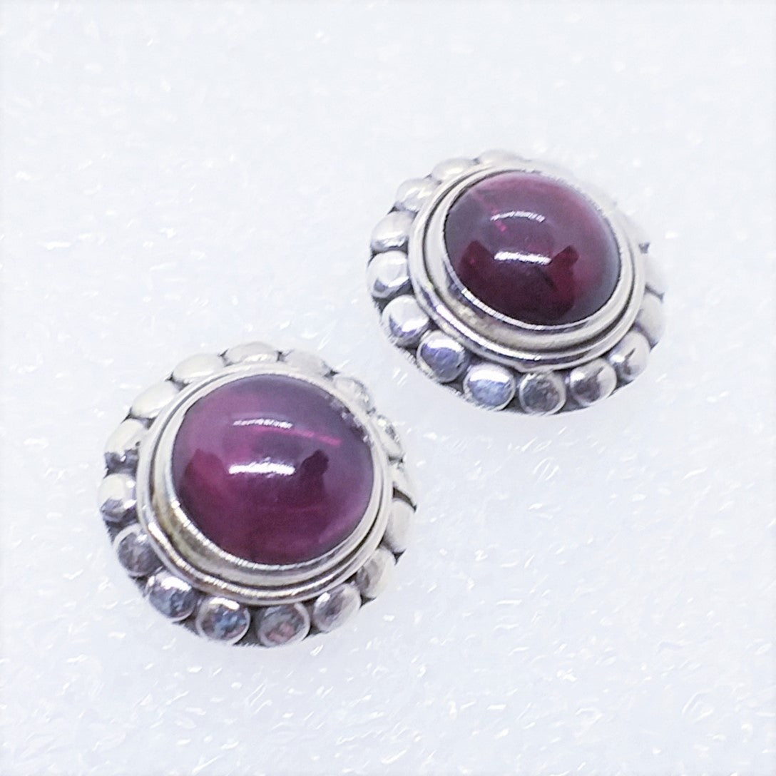 GRANAT Ohrringe Ohrstecker 925 Sterling Silber
