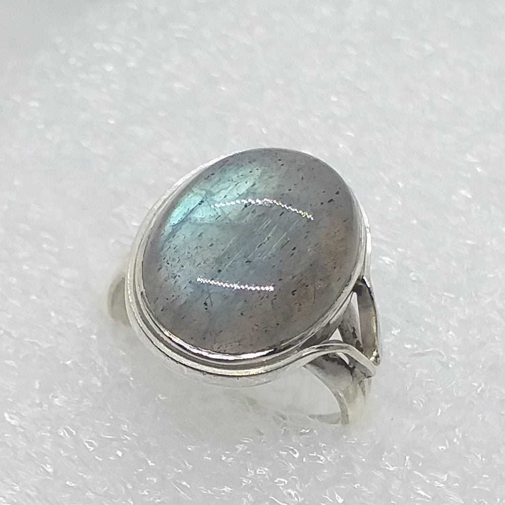 LABRADORIT SPEKTROLITH Ring Gr. 17 925 Silber