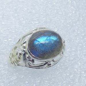 LABRADORIT SPEKTROLITH Ring Gr. 18 925 Silber