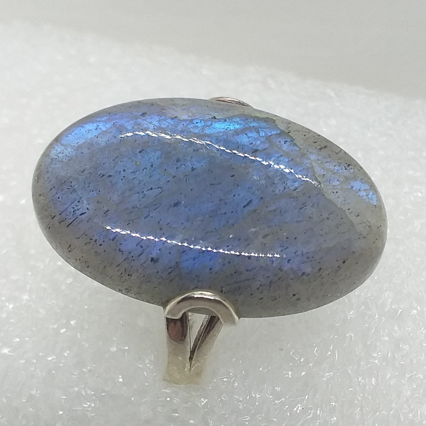 LABRADORIT SPEKTROLITH Ring Gr. 19 925 Silber RIESIG
