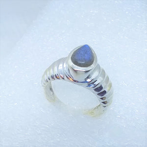 LABRADORIT SPEKTROLITH Ring Gr. 18 925 Silber