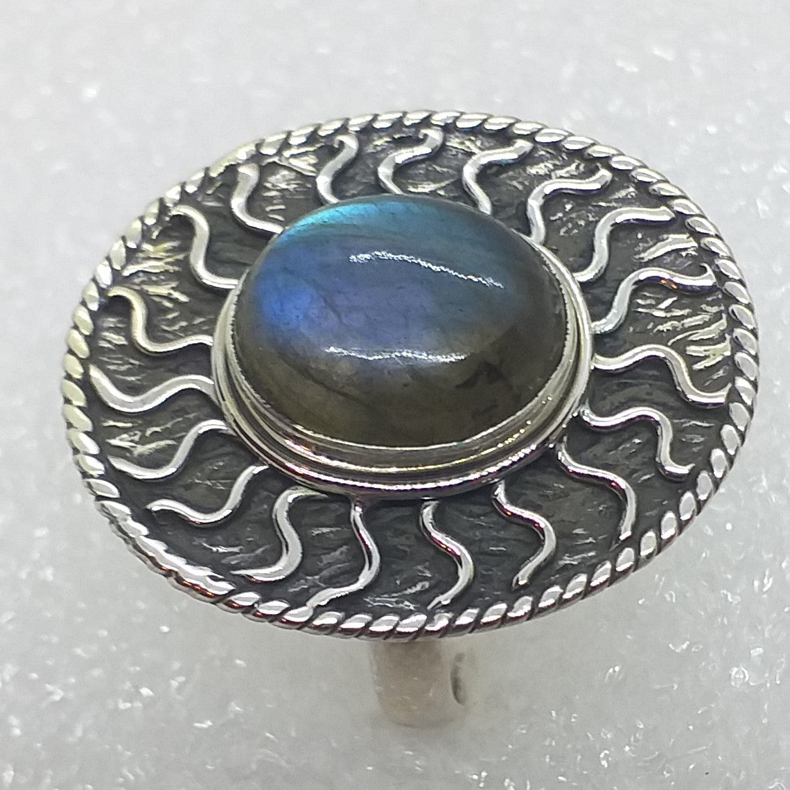 LABRADORIT SPEKTROLITH Ring Gr. 18 925 Silber 26mm