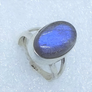 LABRADORIT SPEKTROLITH Ring Gr. 17,5  925 Silber