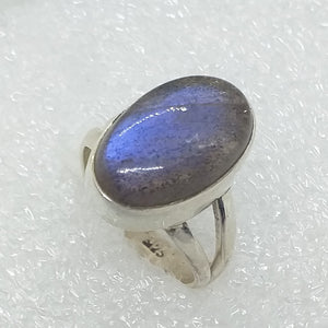 LABRADORIT SPEKTROLITH Ring Gr. 17,5  925 Silber